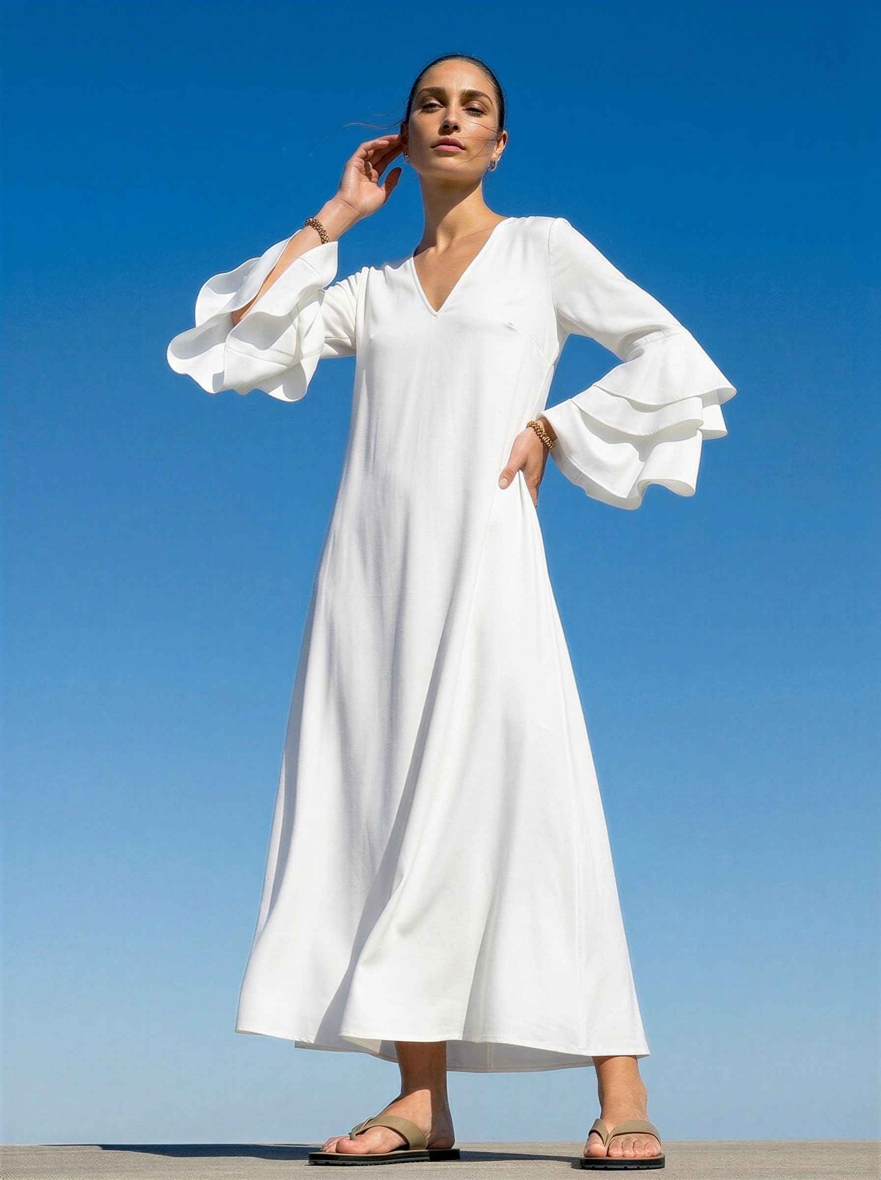 Kleid mit UV-Schutz 50+ aus Öko-Tex® Leinenstoff