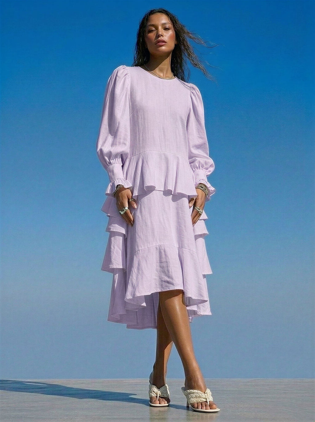 Kleid mit UV-Schutz 50+ aus Öko-Tex® Leinenstoff